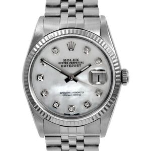 (SALE) Rolex 36mm Datejust 16014 white MOP diamond jubilee